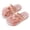 Pink, variant on QNANSPI Girls Beach Slides Sandals, Girls Breathable Slippers, Big Girls Bow Pearl Glitter Thick Sole Mid Heel Roman Summer Beach Sandals