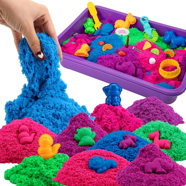 Sensory Bin Asoxt para niños, niñas y niños, juguete con caja de arena, 1,8 kg de arena