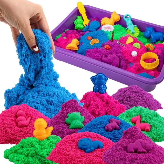 Sensory Bin Asoxt para niños, niñas y niños, juguete con caja de arena, 1,8 kg de arena