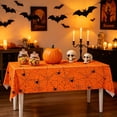thumbnail image 4 of Halloween Tablecloth with Spiderweb Design - Waterproof Plastic - 107.87x53.94in - Black & White, 4 of 6