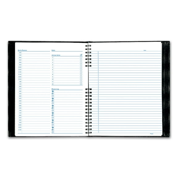 Blueline NotePro Undated Daily Planner, 11 x 8-1/2, Black