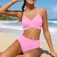 thumbnail image 5 of Purcolt Girls High Waisted Bikini Sets Two Piece Swimwear Front Criss Cross Tummy Control Swimsuit Bathing Suit for Girl 5-16Y, 5 of 9