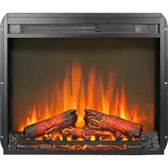 44" Electric Fireplace with Mantel for Living Room or Bedroom,23" Fireplace Insert Heater, Realistic Log and Flame Effect, Remote Control, Timer