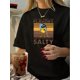 thumbnail image 1 of Vintage Style Women's T-Shirt, 100% Polyester Crew Neck Short Sleeve Top with Geometric Pattern, Casual Summer Knit Fabric Tee, 1 of 6