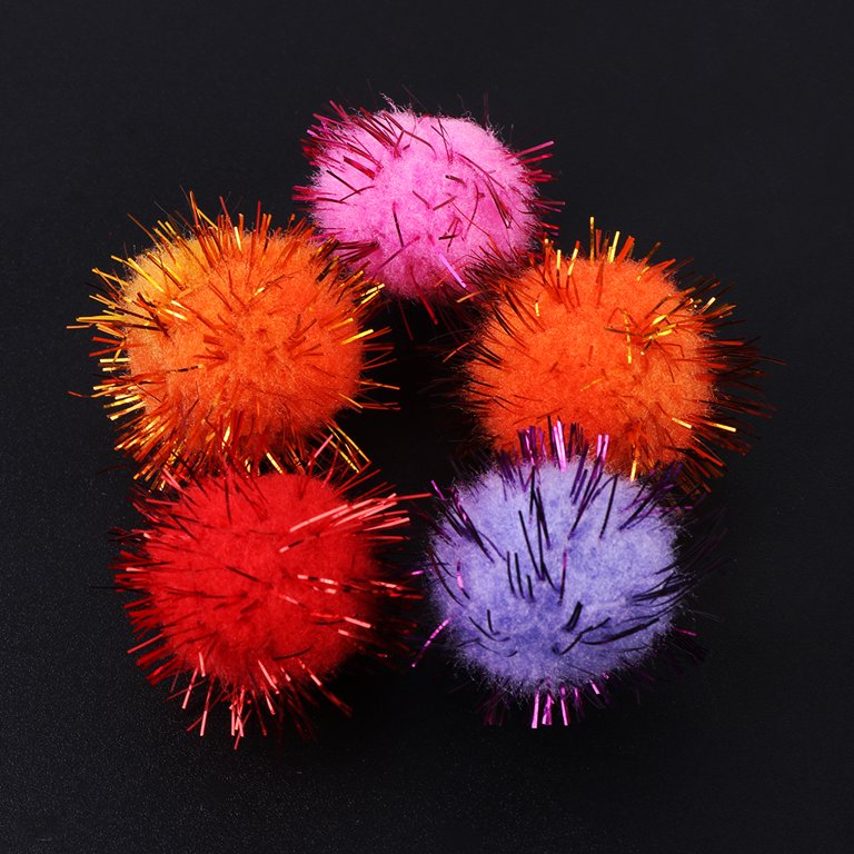 Techinal 100Pcs 25mm Mini Fluffy Soft Pom Poms Pompoms Glitter Ball  Handmade Kids Toys DIY Sewing Craft Supplies Mixed Color 