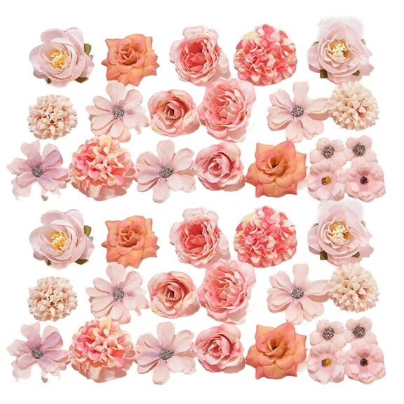 Set of 40 Mixed Silk Dahlias Peonies Roses Florals for Table Centerpieces Artificial Flower Home Decoration Supplies