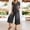 Black, variant on Women's Denim Jumpsuits With Tie Front Cutout And Puff Sleeves Featuring Wide Leg Silhouette And Side Pockets Blue M
