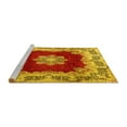 thumbnail image 2 of Ahgly Company Machine Washable Indoor Square Medallion Yellow Traditional Area Rugs, 6' Square, 2 of 4