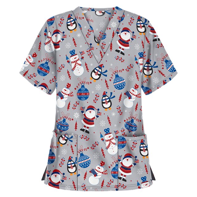 T-Shirts pour Femmes Confortables, Chemise de Compression Courte, Manches Longues, Col en V, Blouse en Coton, Manches Longues, Chemises à Col Roulé pour le Travail, Noël