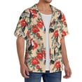 thumbnail image 2 of Honeii Roosters And Peonies Flowers for Men's Short-Sleeved Button-Up Collared Shirt Featuring A Pocket, Perfect for Beach Vacations, And Travel Adventures.-X-Large, 2 of 5