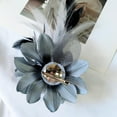thumbnail image 5 of Elegant Flower Brooch for Women Feather Wedding Party Dance Banquet Pins Hairpins for Lady Floral Hat Lapel Dress Suit Ceremony Accessories Corsage Brooches Vintage CZ Jewelry Gifts Favors, 5 of 12
