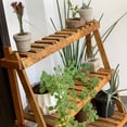 thumbnail image 3 of Soporte de Madera para Plantas Interior y Exterior, muy resistente y bonito para casa y jardín. Estantes exhibidor para flores y macetas de tres niveles. D4 Moderno, 3 of 7