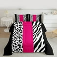 thumbnail image 2 of Castle Fairy Kids Animal Print 3-Piece Queen Comforter Set, Wildlife Leopard Zebra Abstract Geometric Stripes Breathable Bedding, 2 of 8