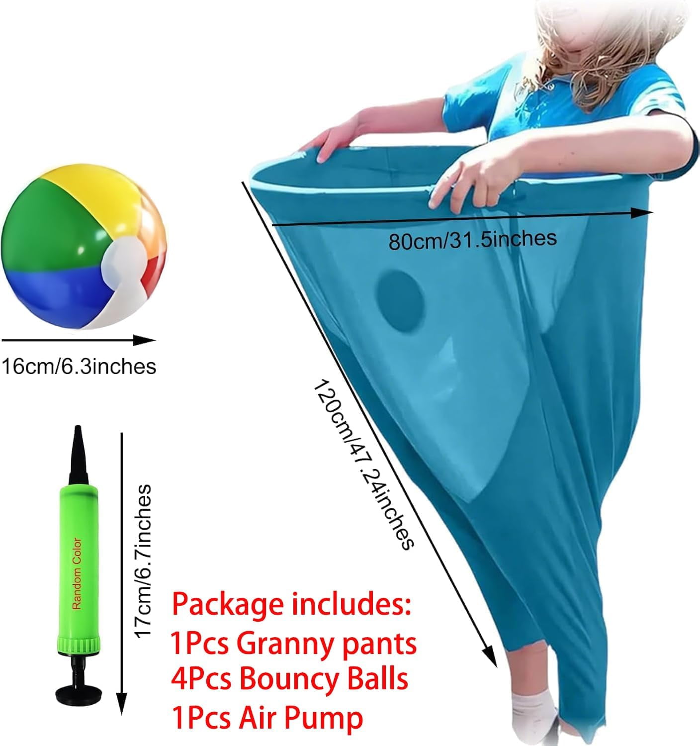 Granny Pants Yard Game, Granny Pants Outdoor Games with 4 Bouncy Balls and 1 Air Pump, Fun Family Reunion & Adult Yard Game for Groups - The Ultimate Backyard Party Tossing & Catching Games