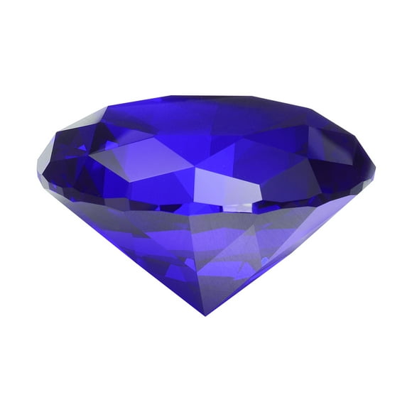 Pesa de papel de cristal claro en forma de diamante, 60 mm (2.4") diamante artificial para regalos de cumpleaños, fiestas y bodas (azul oscuro)