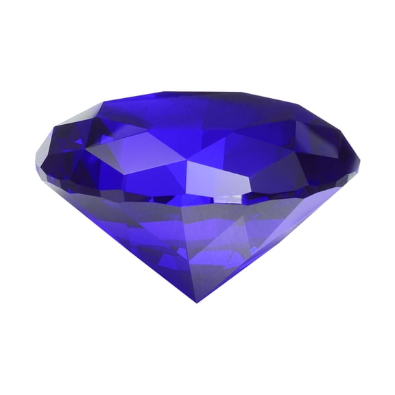 Clear Crystal Diamond Paperweight, 60mm(2.4") Artificial Diamond for Birthday Gift Parties Wedding (Dark Blue)