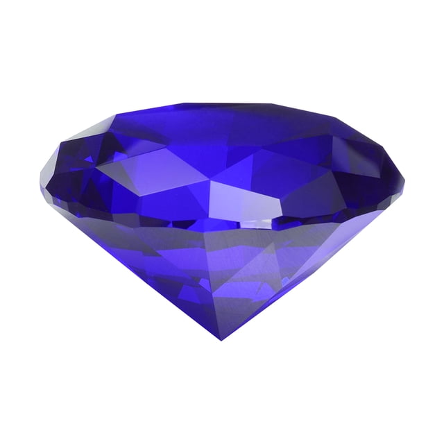 Pesa de papel de cristal claro en forma de diamante, 60 mm (2.4") diamante artificial para regalos de cumpleaños, fiestas y bodas (azul oscuro)