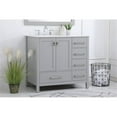 thumbnail image 2 of Elegant Decor Irene 36" Solid Wood and Stone Single Bathroom Vanity in Gray, 2 of 7