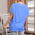 thumbnail image 5 of Xihbxyly Plus Size Blouses for Women, Womens Oversized Cold Shoulder Blouse Short Sleeve V Neck Tops Casual Summer Shirt Tops Soft Loose Tops, 5 of 7