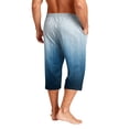 thumbnail image 6 of JoveMarine Men's Gradient Print Hawaiian Shorts with Drawstring, 7/8 Length Casual Shorts for Spring and Fall, Lightweight Beach Style Cyan M, 6 of 9