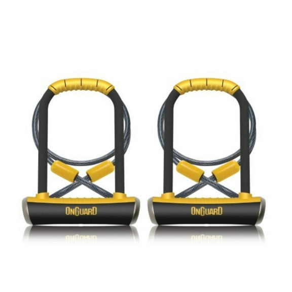 OnGuard Double-Team Pitbull Bike U-Lock and 4-Ft Cable Combo (2-Pack)