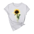 thumbnail image 3 of NAMTYQX Womens Blouses Pattern Lightweight Round Neck Oversized Slack Mit Muster Trending Short Sleeve Soft Women's Blouses White Size M, 3 of 5