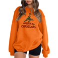 thumbnail image 1 of Gibobby Sudaderas de Navidad para mujer Sudadera con capucha estampada navideña holgada para mujer con mangas hasta los hombros(Naranja,CH), 1 of 3