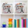 thumbnail image 7 of GZHJMY Eiffel Tower Storage Basket with Handles Collapsible Storage Bins Canvas Fabric Storage for Shelves Closet Bedroom Living Room 1Pack Collapsible Organizer, 7 of 7