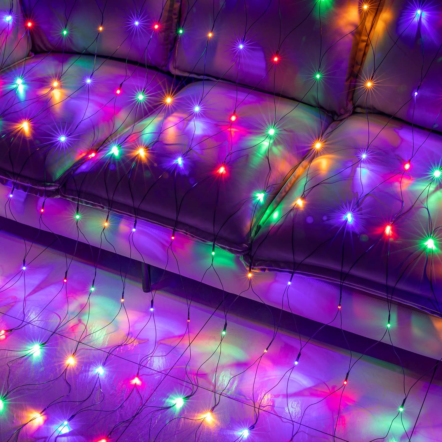 Bibana 9.8ft x 6.6ft 200 LED Christmas Net Lights, Mesh String Lights with 8 Modes for Indoor Outdoor Holiday & Party Decor (Multicolor)