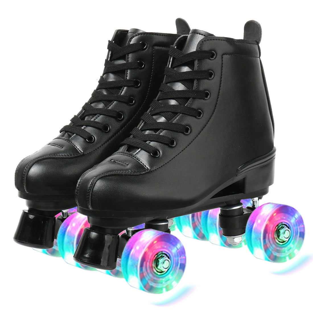 EONROACOO Leather Roller Skates, Light Up Wheels, Size EONROACOO Leather Roller Skates, Light Up Wheels, Size