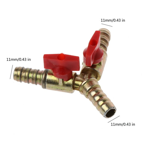 UNTERING Gas Valve 2 3/8" Hose Barb Y Shape for 3 way Union Intersection/Split Shut Off for Fitting For Wate