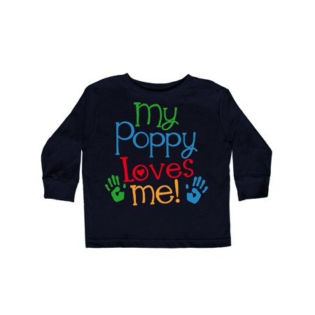 

Inktastic My Poppy Loves Me Gift Gift Toddler Boy or Toddler Girl Long Sleeve T-Shirt