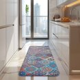 thumbnail image 4 of Red Floral Square Pattern Kitchen Rug Mat,Kitchen Runner Rugs Non Skid Washable,Decorative Kitchen Floor Mats for Kitchen,Sink,Laundry,17"x47.2", 4 of 7