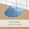 thumbnail image 4 of Evideco French Home Goods Under Sink Cabinet Trinidad Collection Contemporary Brown U-Shaped Cut-Out Double Vented Doors Towel Holder, 4 of 9