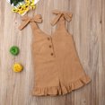 thumbnail image 2 of ITFABS Baby Girls Summer Sleeveless Romper Lace-up Button Down Ruffled Jumpsuit, 2 of 6