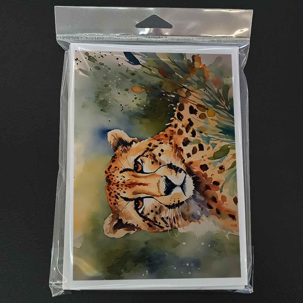 Carolines Treasures DAC2887GCA7P 5 x 7 x 0.01 in. Cheetah Greeting Cards - Pack of 8