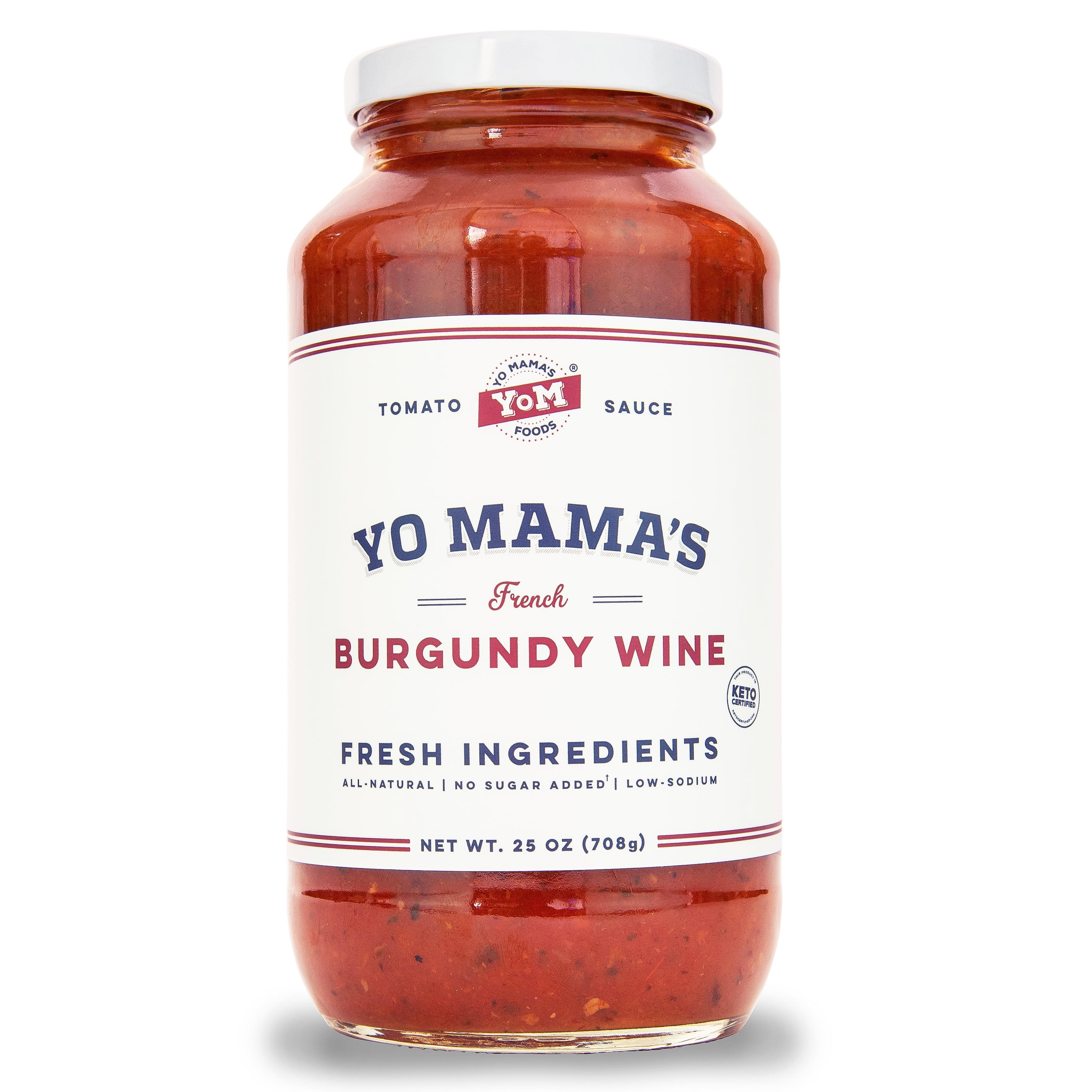 Yo Mama's Foods Keto Burgundy Wine Pasta Sauce No Sugar Added, Low Carb, 25 oz