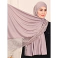 thumbnail image 2 of Hijabs Scarf Scarves For Woman Long Underscarf Headwraps With Bead Chiffon Prayer Turbante, 2 of 7