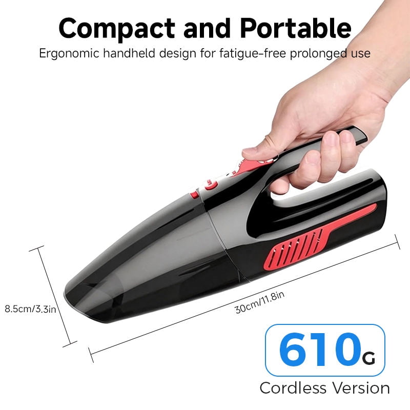 Car Vacuum Cleaner – High-Power Handheld Mini Vac with 12V Vehicle Power, Multi-Function Portable Auto Interior Cleaner