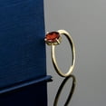 thumbnail image 3 of Gem Stone King 10K Yellow Gold Red Garnet Solitaire Engagement Ring for Women (0.90 Cttw, Oval 7X5MM, Gemstone January Birthstone, Available in Size 5-10), 3 of 3