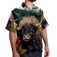 thumbnail image 2 of Yak Men's Short Sleeve Beach Shirts Poplin Spread Collar Tops Casual Printed Button Down Summer Unisex, 2 of 6
