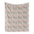 thumbnail image 1 of Flip Flop Soft Flannel Fleece Throw Blanket, Absurd Design of Swimming Theme Slippers Snorkeling Bikini and Towels, Cozy Plush for Indoor and Outdoor Use, 50" x 70", Multicolor, by Ambesonne, 1 of 6