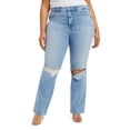 thumbnail image 4 of Good American Womens Good Classic Boot Denim Distressed Bootcut Jeans, 4 of 4