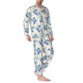 thumbnail image 2 of Fotbe Daisies Flowers Pijama de Hombre con Estampado de Manga Larga, Conjunto de 2 Piezas, Ropa de Dormir Suave y Cómoda con Bolsillos-Small, 2 of 7