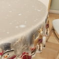 thumbnail image 6 of Nanqianyi Round 70'' Christmas Tablecloth Winter Snowman Elk Gifts for Xmas Festival Kitchen Table Cloth Decor, 6 of 9