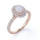 thumbnail image 4 of JeenMata Anillo de Compromiso con Ópalo Etíope y Moissanita en Forma de Huevo de 1,75 Quilates, Engaste Pavé, Doble Halo, Chapado en Oro Rosa de 18 K sobre Plata, 4 of 6
