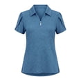 thumbnail image 6 of GUACER Quarter Zip Polo Shirts for Women Short Sleeve Heathered Golf Tennis Tops Casual Activewear Work Blouses, 6 of 6