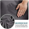thumbnail image 3 of J&V TEXTILES Rich Floral Pattern Velvet Stretch Chair Cover Chair Slipcover Sofa Cover Furniture Protector Couch Soft with Elastic Bottom Chair Couch Cover with Arms Gray, Love Seat, 3 of 3