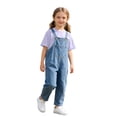 thumbnail image 7 of LRen Toddler Overalls Girls Summer Straight Wide Leg Denim Overalls 3Piece Baggy Pants Tops and Socks Outfits Cotton Daily Wear Jumpsuits With Pockets, 7 of 7