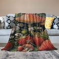 thumbnail image 2 of Orinice Strawberries Mushrooms Flowers Warm Lightweight Blanket Soft Fleece Throw Blanket for All Seasons - Excellent Hand Feel, Living Room Sofa Decor, Cow Gifts - Flannel Material Blanket 60x80in, 2 of 6